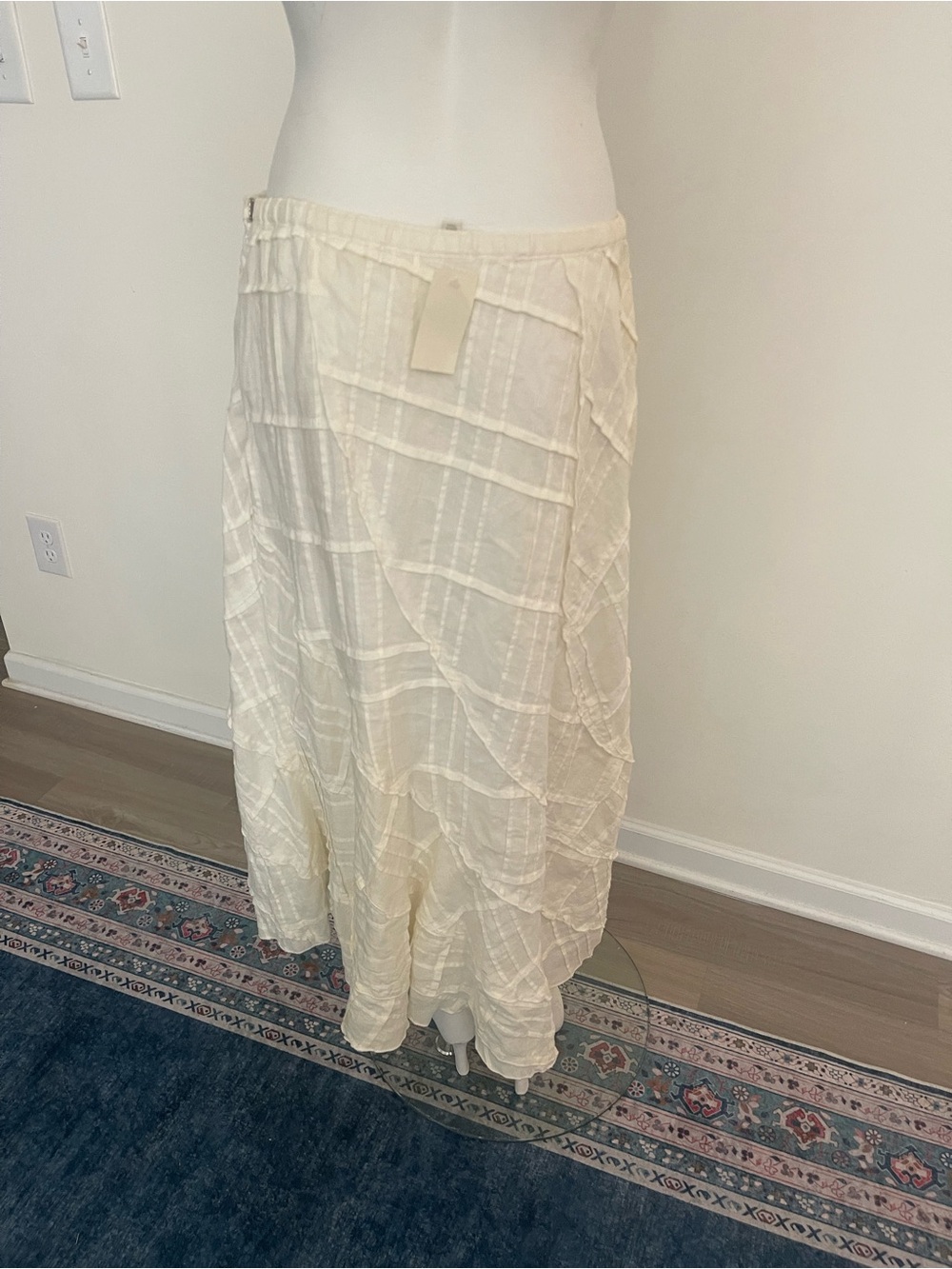 NWT J. Jill Cream Layered Maxi Skirt size m